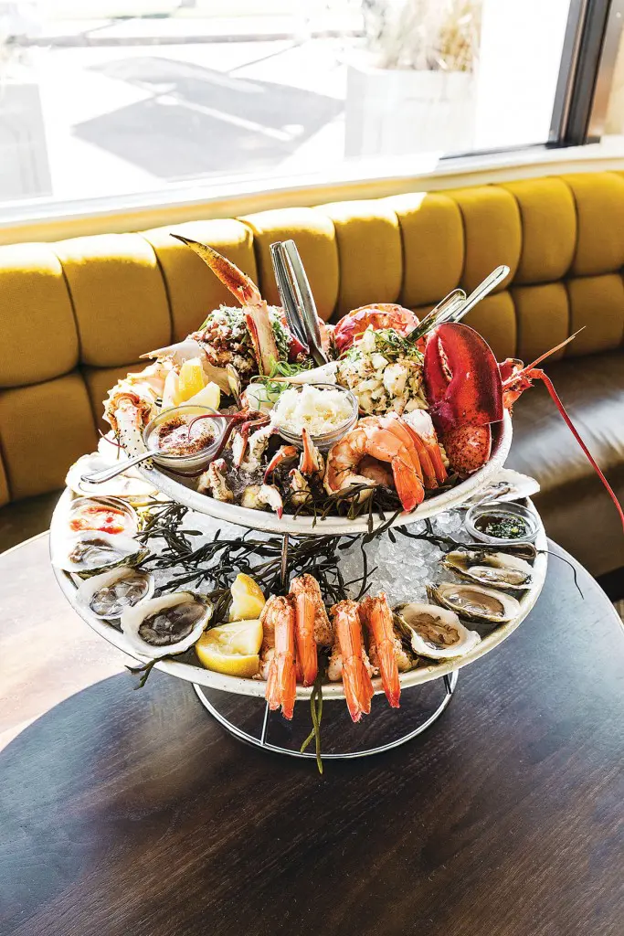 State of Grace Chilled Seafood Tower with oysters, shrimp, lobster, crabs, clams and scallops