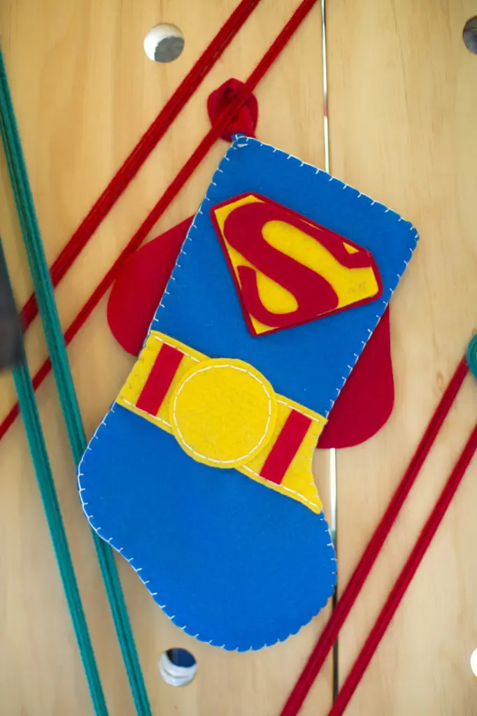 Baby's first stocking courtesy of Superman. 