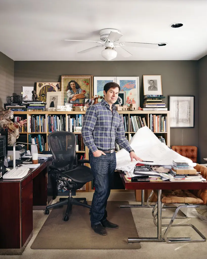 Michael Landrum’s office with works by Brian Chippendale,
Terence Koh and Man Ray.