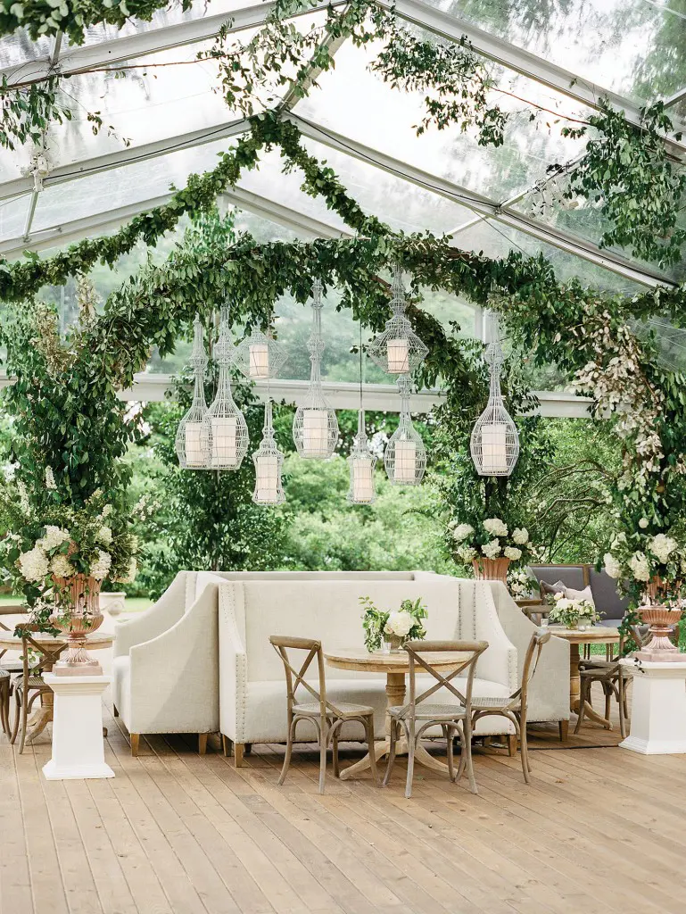 Events in Bloom furnished the couple's reception tents. 