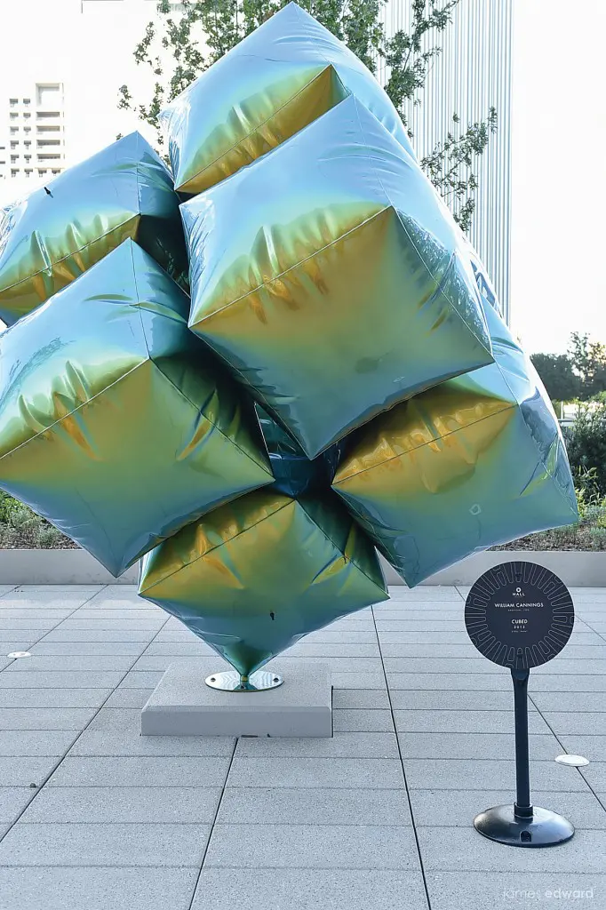 William Cannings’ "Cubed" in steel and paint, 2015 (Photo courtesy Hall Arts)