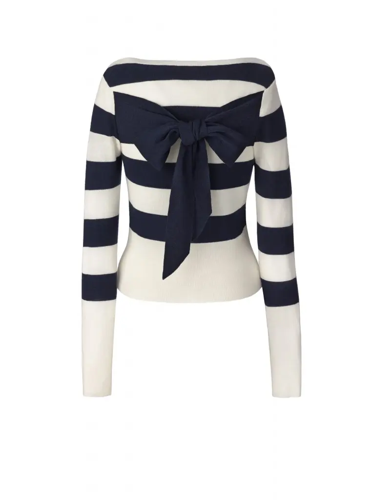 Bow Back Stripe Sweater
