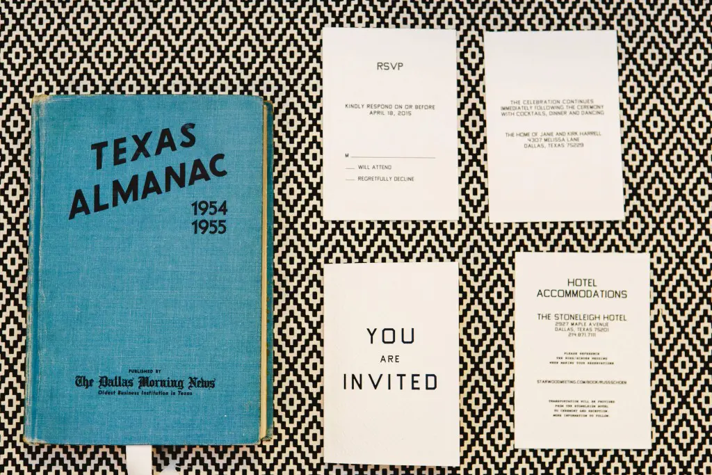 The couple's wedding invitations