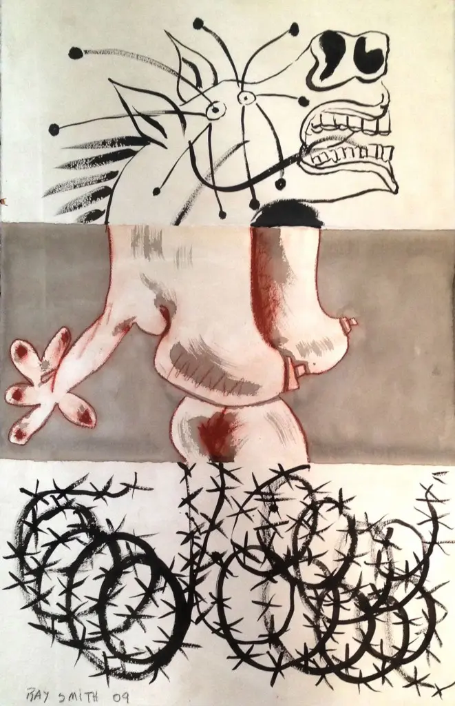 Smith's "Unguernica II #25," 2009, channels all the energy and outrage of the original "Guernica," including its cast of characters: the horse in distress, the noble bull, a weeping woman.