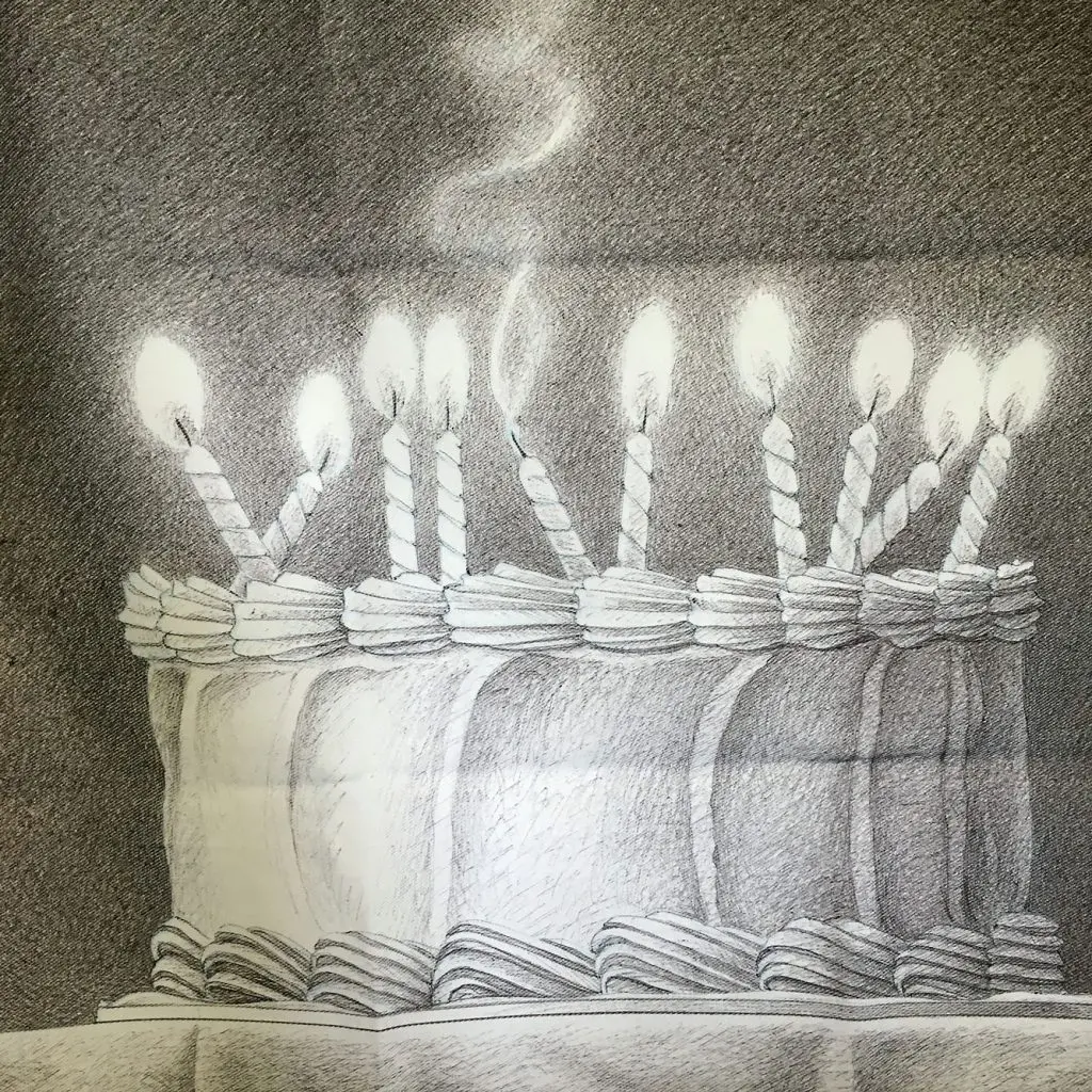 Neva Mikulicz’ Art of Food napkin, created for a Recipe for Success benefit, illustrates the artist's talent with drawing. Mikulicz is one of the foundational artists in Anya Tish Gallery's stable personally discovered by Anya. (Courtesy the artist, Anya Tish Gallery, and Recipe for Success.(Courtesy the artist, Anya Tish Gallery, and Recipe for Success.