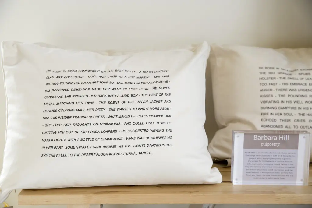Interior designer Barbara Hill lends her pillow designs to Saint Cloud's inventory. 