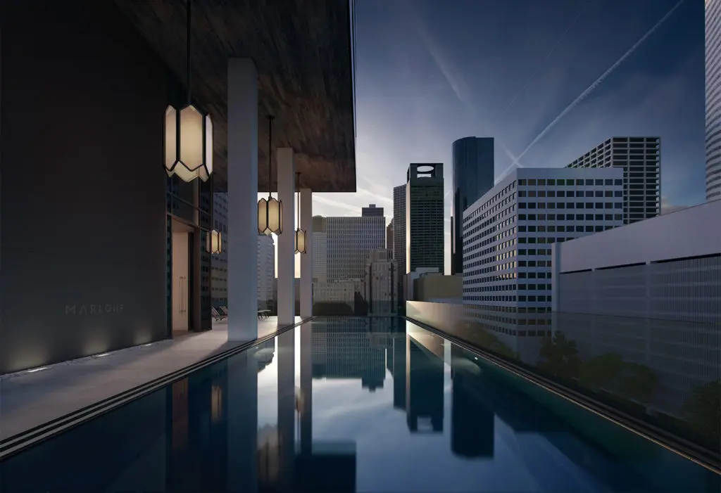 Marlowe's pool is nestled into its prime downtown locale. An essential for any true luxury high-rise.