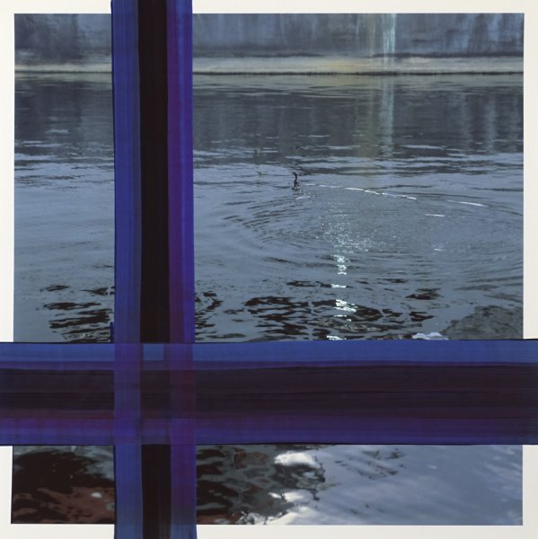 With its rich Yves Klein blue, Williams' "Untitled," circa 2012, moves the viewer between painting and photography. 