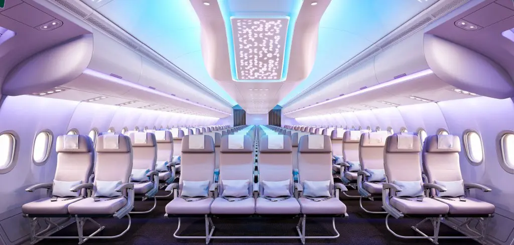 Economy seats in the new Airspace by Airbus are 18 inches wide. 