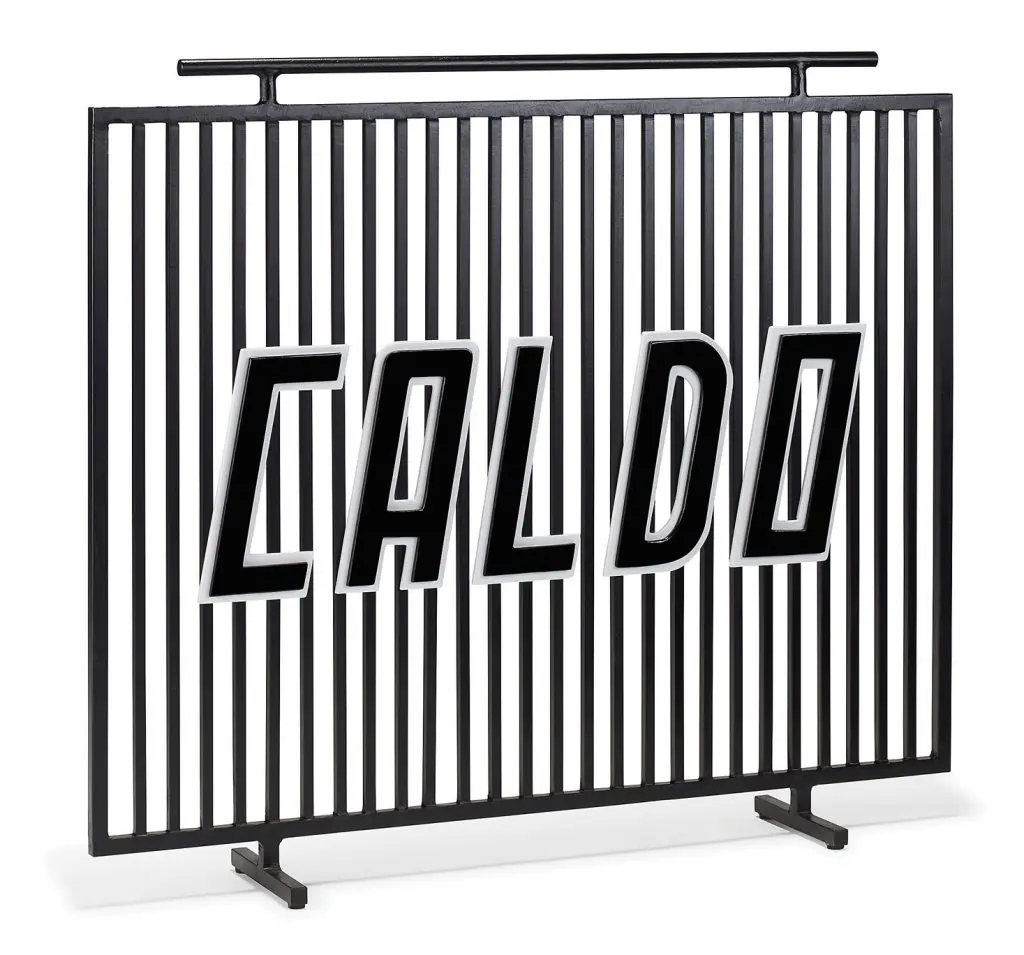 Hand-wrought fireplace screen, at Jean de Merry