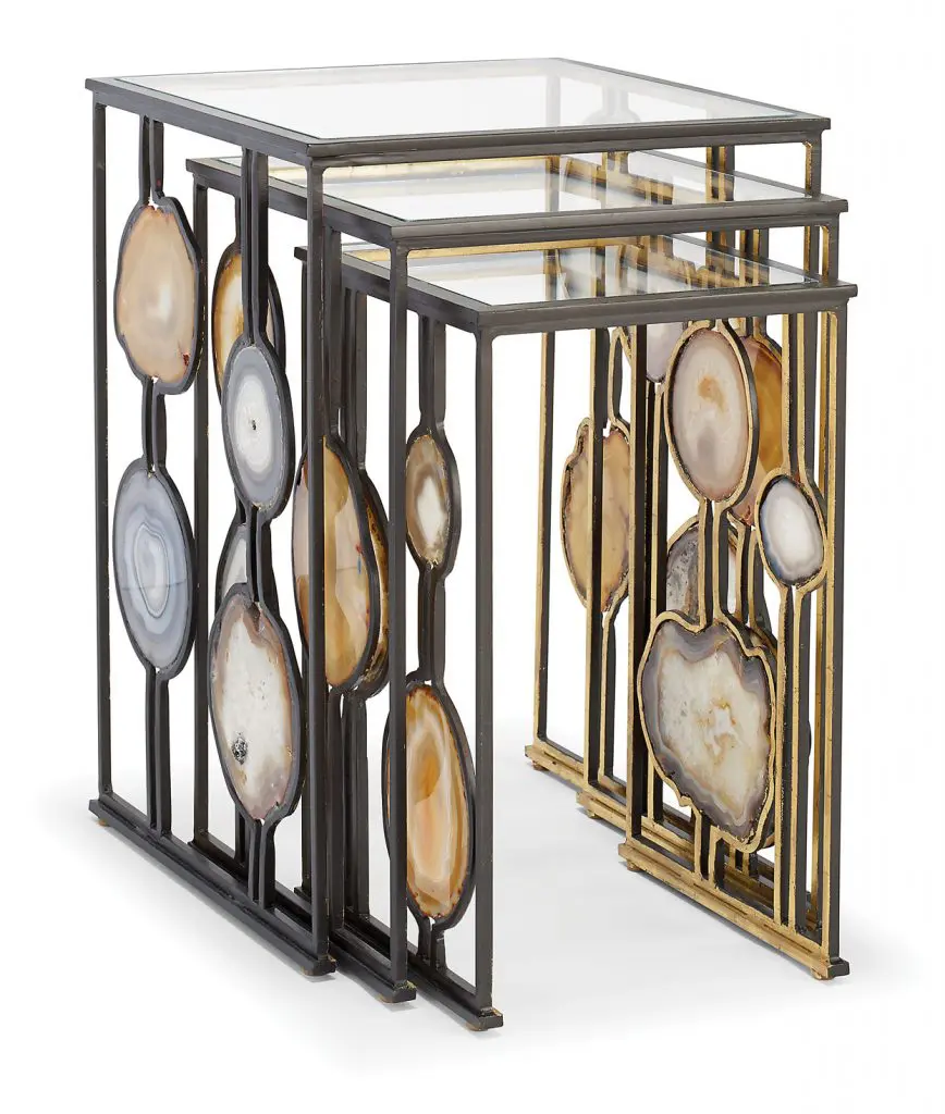 Goccia Supremo nesting tables, at Jean de Merry