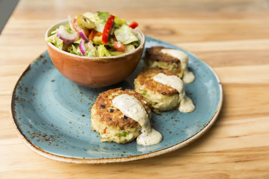 Crab cakes are the perfect option for a lighter meal. 
