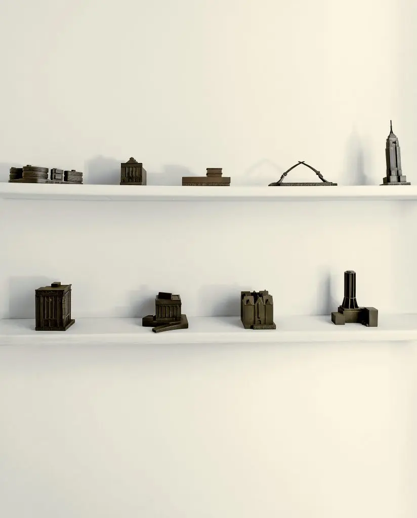 A touch of Surrealism and dark humor in the butler’s pantry: “Buildings of Disaster” series by Boym Partners industrial designers, created around the turn of the millennium.