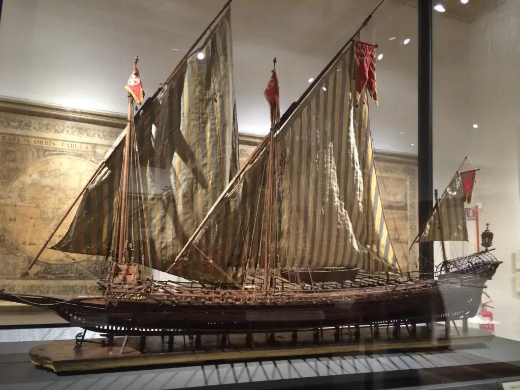 Magnificent model sailing ship on display at Palazzo Poggi.