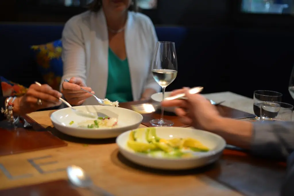 At the table