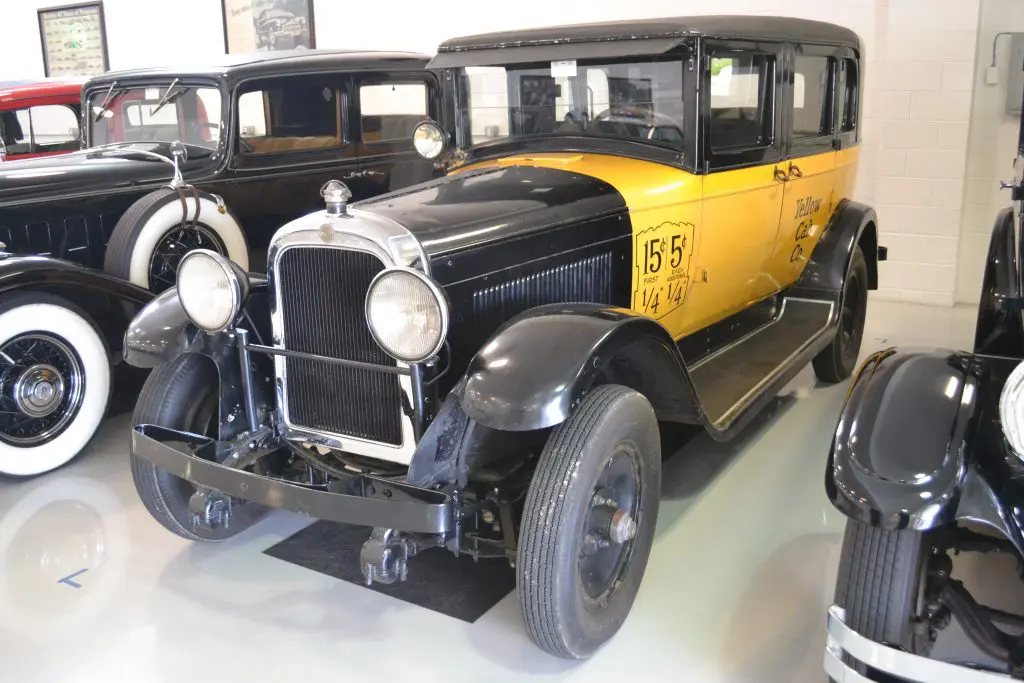 This is the Yellow Cab that taxi driver Ernie used to shuttle George around Bedford Falls in “It’s A Wonderful Life.” Despite its GMC moniker, this 1930 Yellow Cab features a Buick truck chassis and had been completely disassembled when Mr. Bulgari bought it in May 2008 in California.
