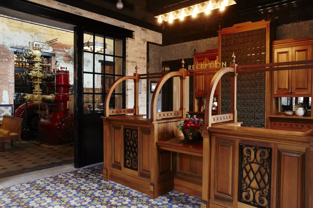 Architectural details from the original brewery give Hotel Emma its special character. (Photo by Nicole Franzen)