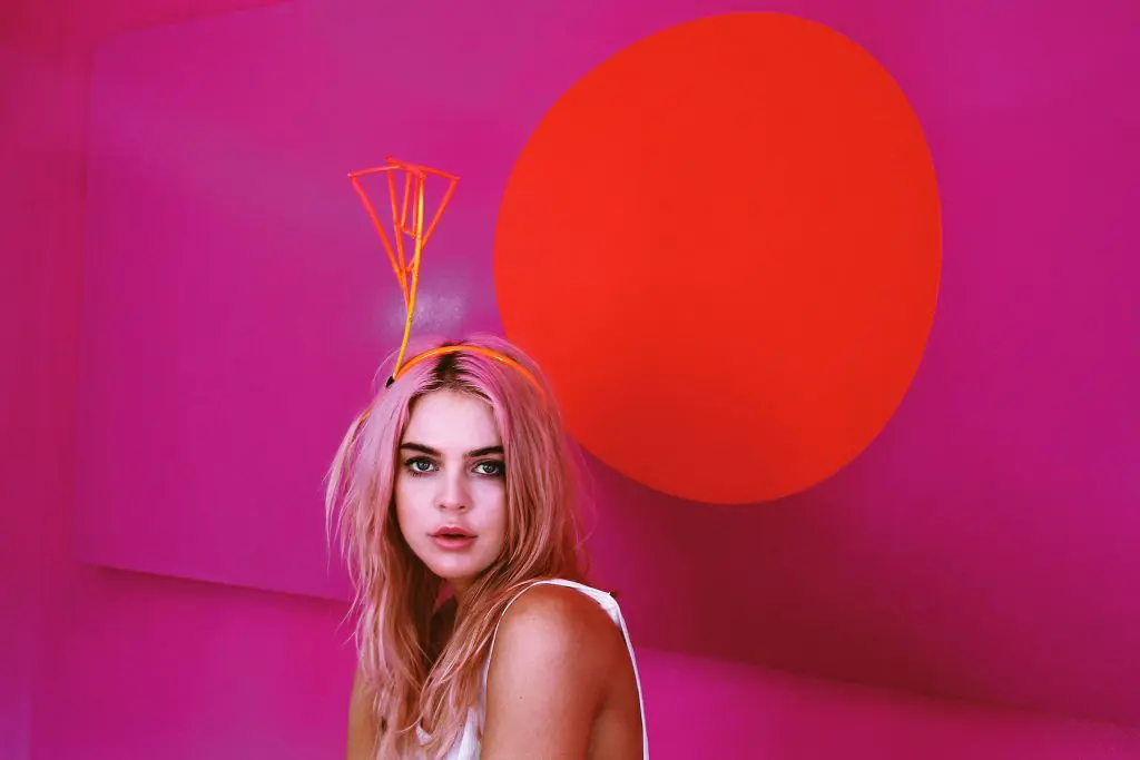 At the Pink House opening party, L.A. artist Rachel P. Harris wears a Dan & Joseph fascinator, $375.