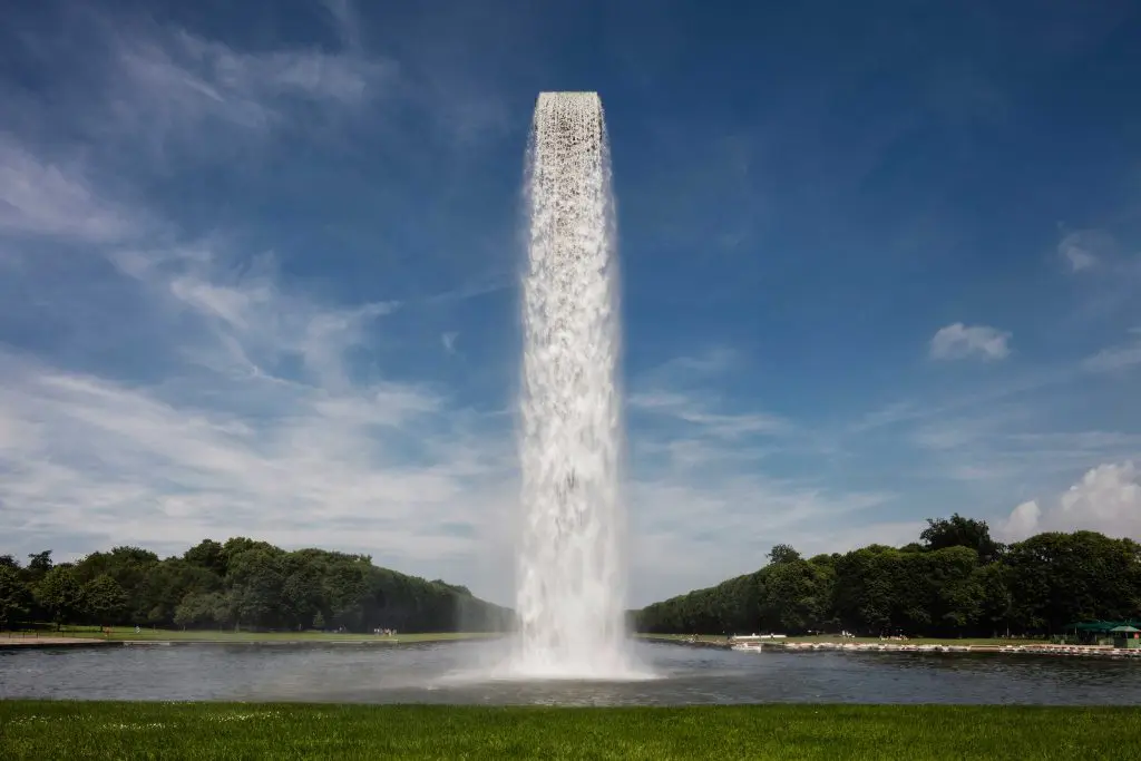 Olafur Eliasson's "Waterfall" on the grounds of Versailles