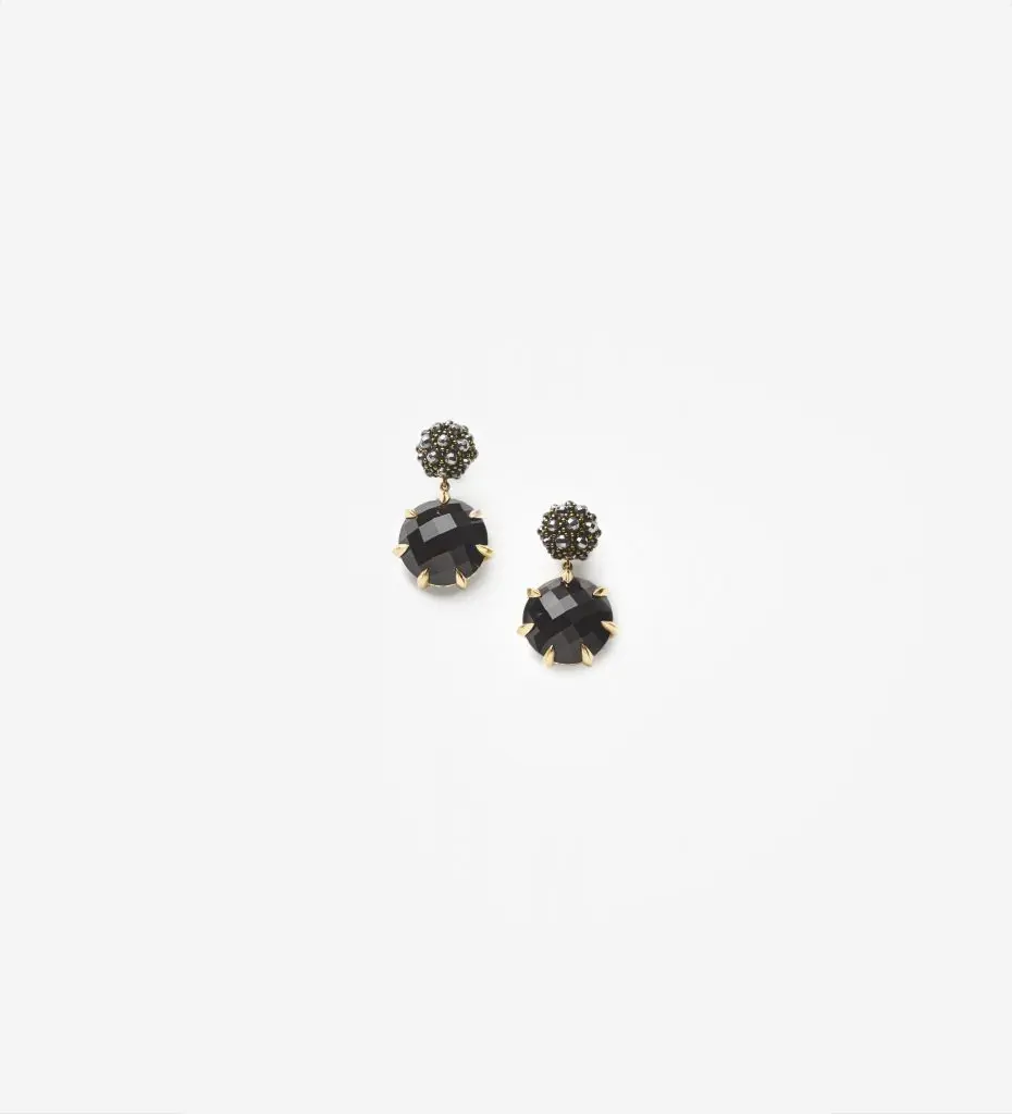Osetra drop earrings with hematite and black onyx in 18K gold $1,400, at Neiman Marcus