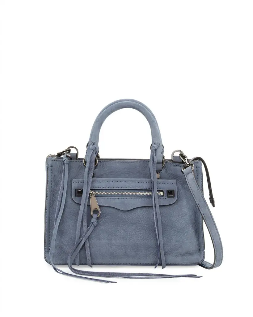Regan micro leather satchel bag, $245