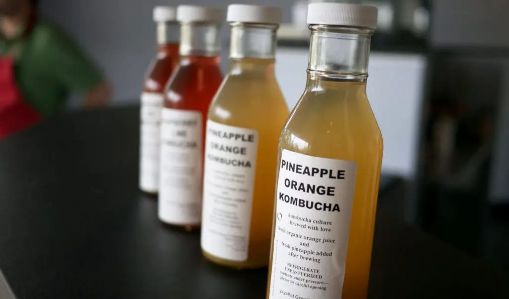 Pat Greer's kombucha comes in an array of seasonal flavors. 