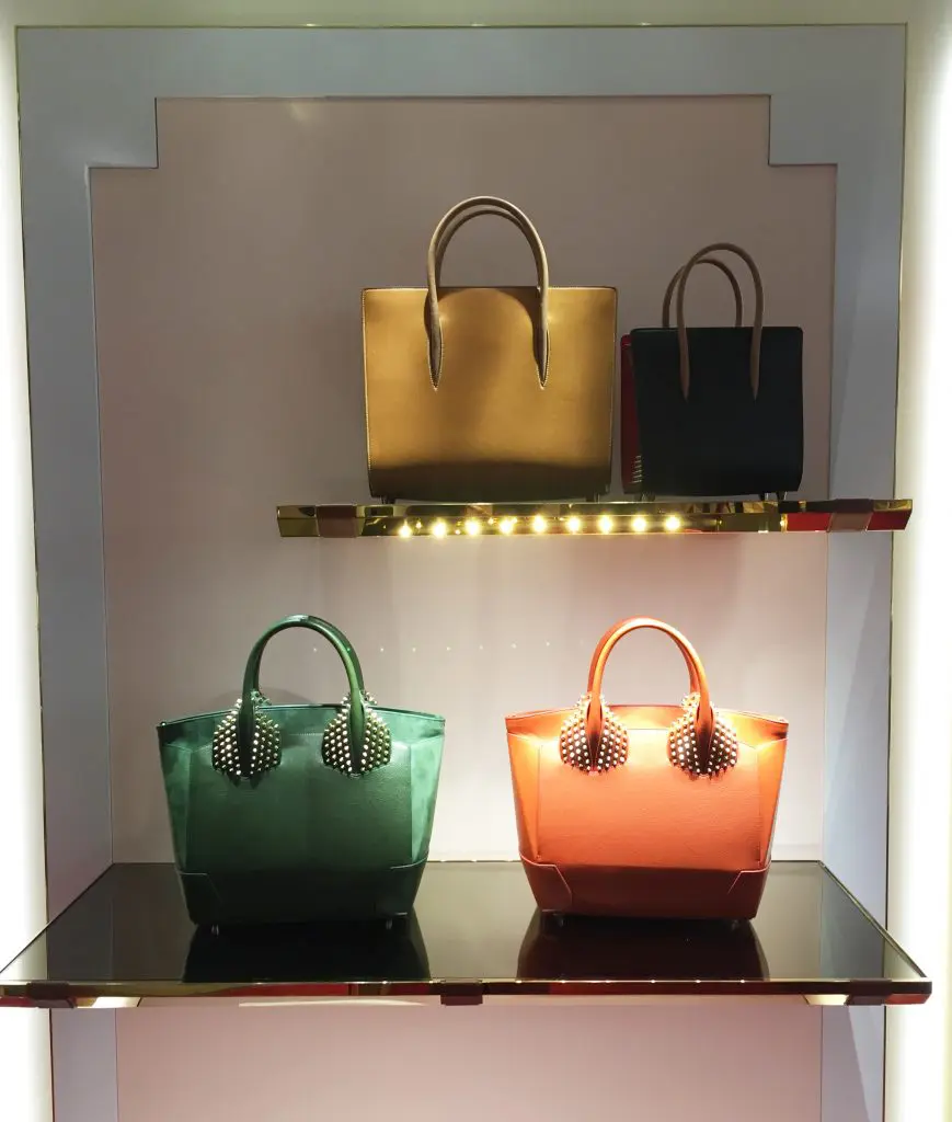 Shoes aren't the only star. The new Louboutin boutique also features handbags and accessories. 