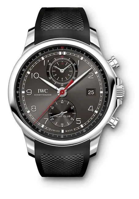 IWC Portuguese Yacht Club chronograph in
steel, $12,100, at Eiseman Jewels, Markham Jewelers, Ben Bridge Jewelers, Zadok Jewelers.