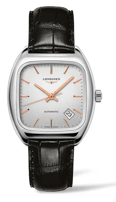 Longines Heritage 1969 in steel, $2,050, at Zadok Jewelers, Bachendorf’s. 