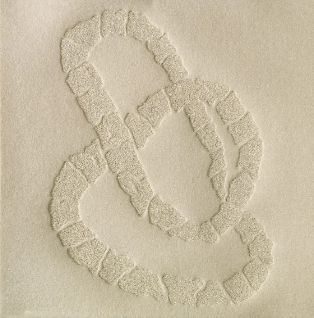 Rebecca Howdeshell's "Eight Plus Two," 2014. The Dallas artist, known for obsessive embroidered felt work, is among the contemporary talents Herold showcases via her art biz, a melding of a private gallery and consulting service.  