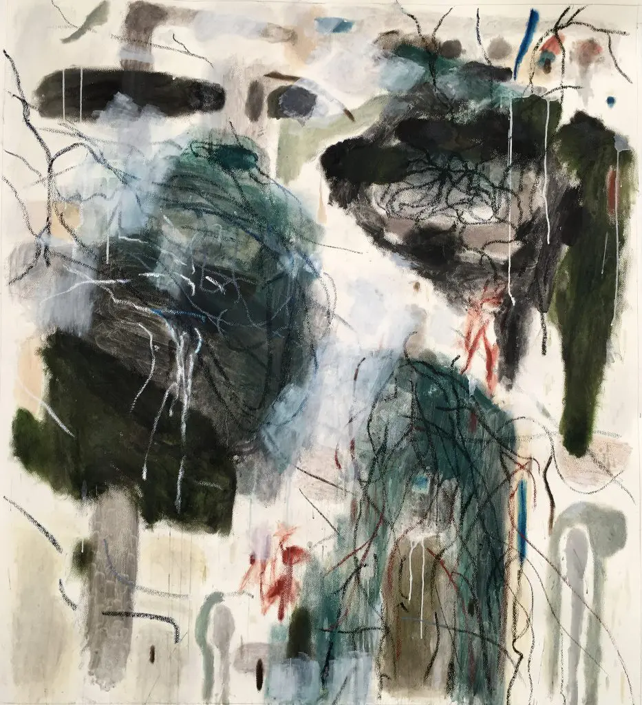 Stephen Battle's "On Our Own Time," 2016. Herold reps the ab ex painter, whose lyrical compositions evoke both figure and landscape.   