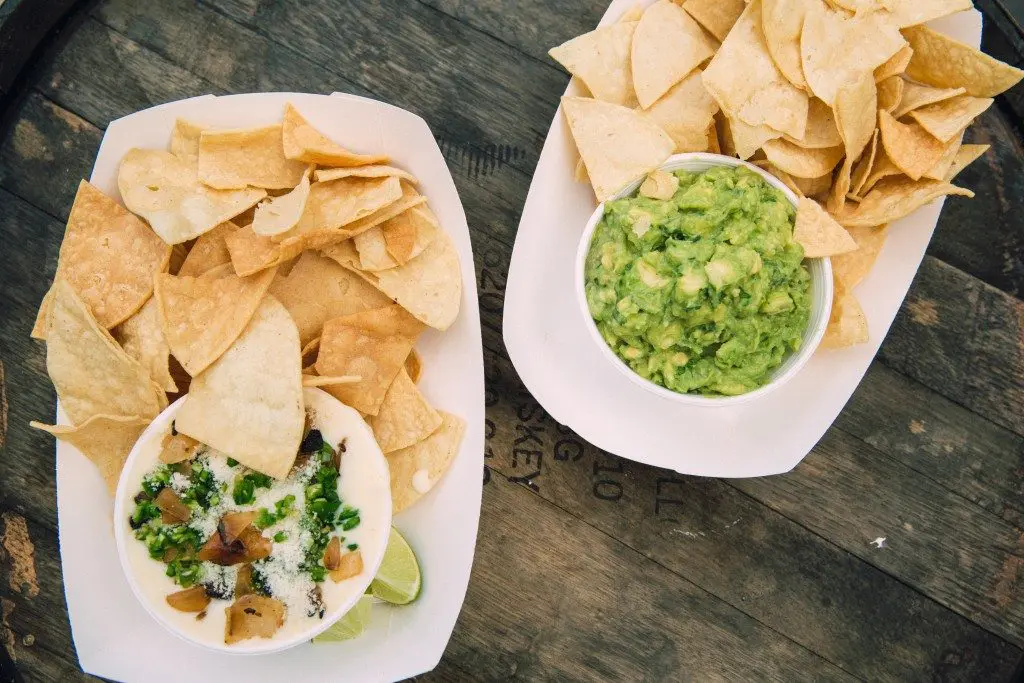 Queso and guacamole at Eight Row Flint. 