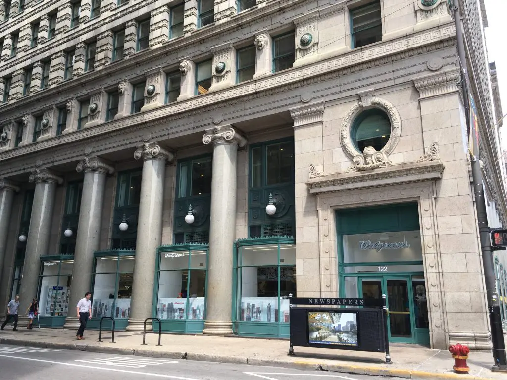 A retail discovery — Walgreen’s flagship store on Michigan Avenue in the historic Wrigley Building.  