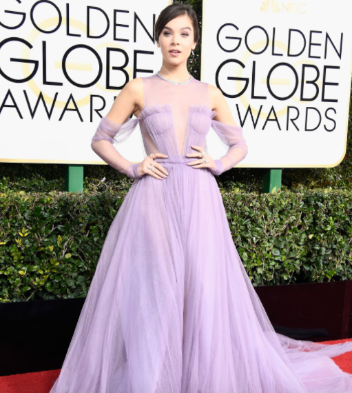 We're "Starving" for Hailee Steinfeld's sheer bliss, custom Vera Wang gown. 