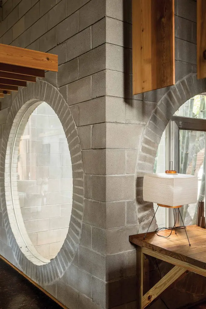 Simple materials — Southern yellow pine, and concrete block masonry — are both functional, sustainable, and affordable, positing a new form of humanistic architecture.