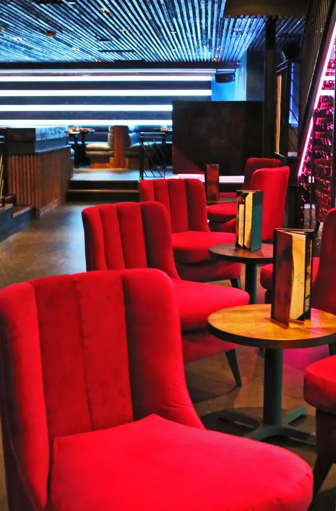 After dark, Nikkei transforms into a late-night lounge.