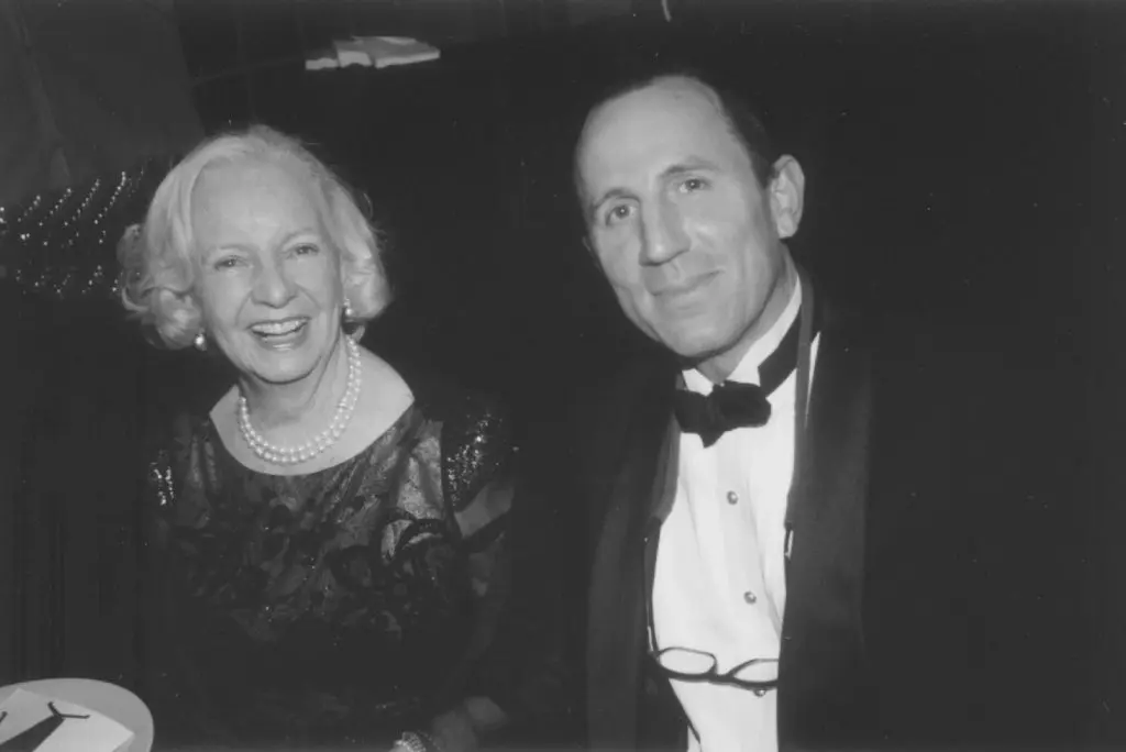 The late Dallas collector Betty Blake and Houston gallerist Hiram Butler at the first Menil ball, January 27, 2001. (Photo Phyllis Hand) 
