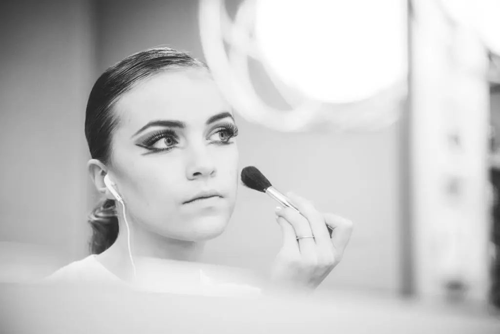 Bridget Kuhns, demi soloist at Houston Ballet, prepares for a dress rehearsal of the company's latest triple bill, Legends and Prodigy, at the Wortham Theater Center.