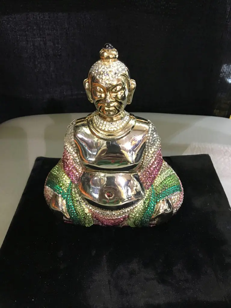 exhibitor LZ Antique and Estate Jewelers of Farmington Hills MI showing a vintage Judith Leiber crystal minaudiere
