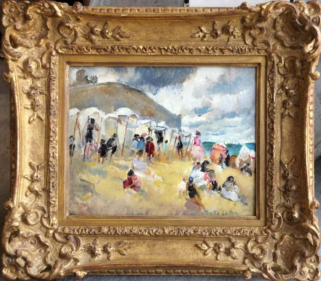 Exhibitor Art Link International of Lake Worth FL showing an oil on board by Martha Walter circa 1921