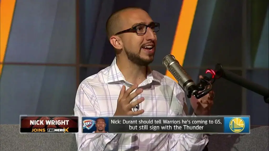 Shock jock Nick Wright has left Houston, but his Stephen Curry and Warriors hate remains strong.