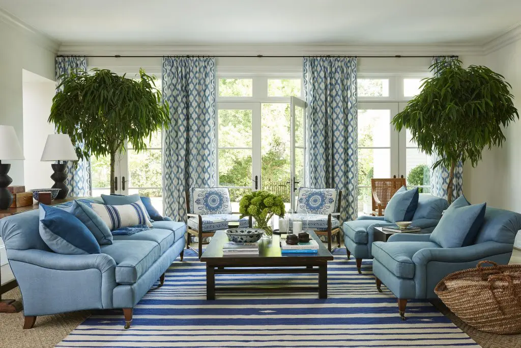 Mark D. Sikes for Henredon, featuring Sikes' trademark blue and white hues