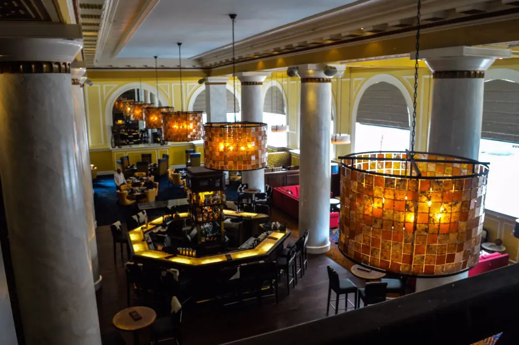 Hotel Icon's lobby still has touches of Houston's past.