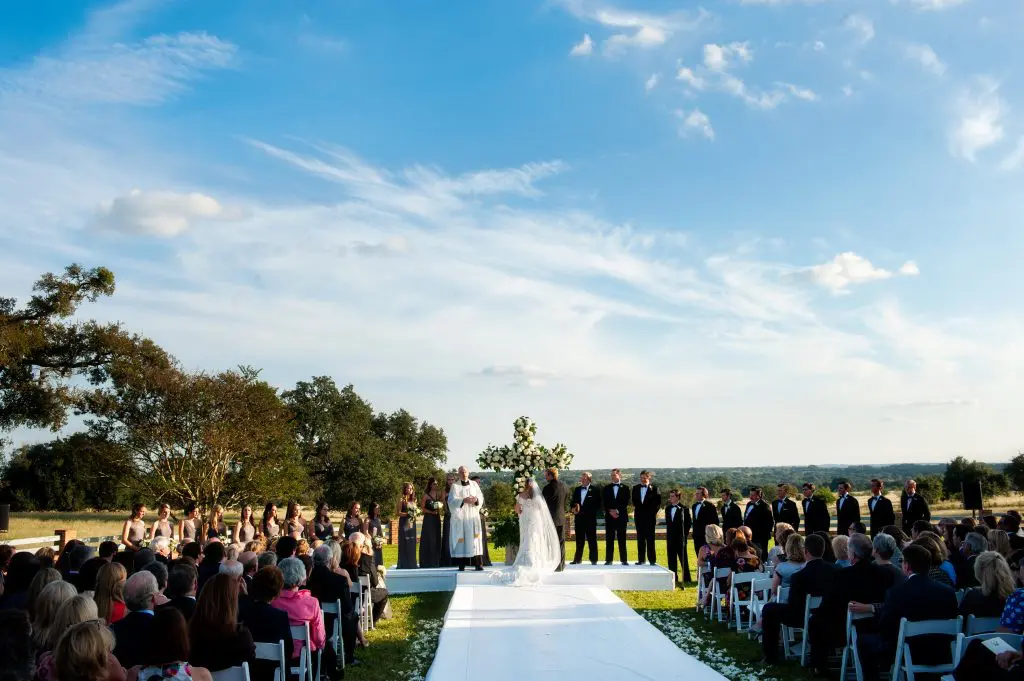Saying, "I do."