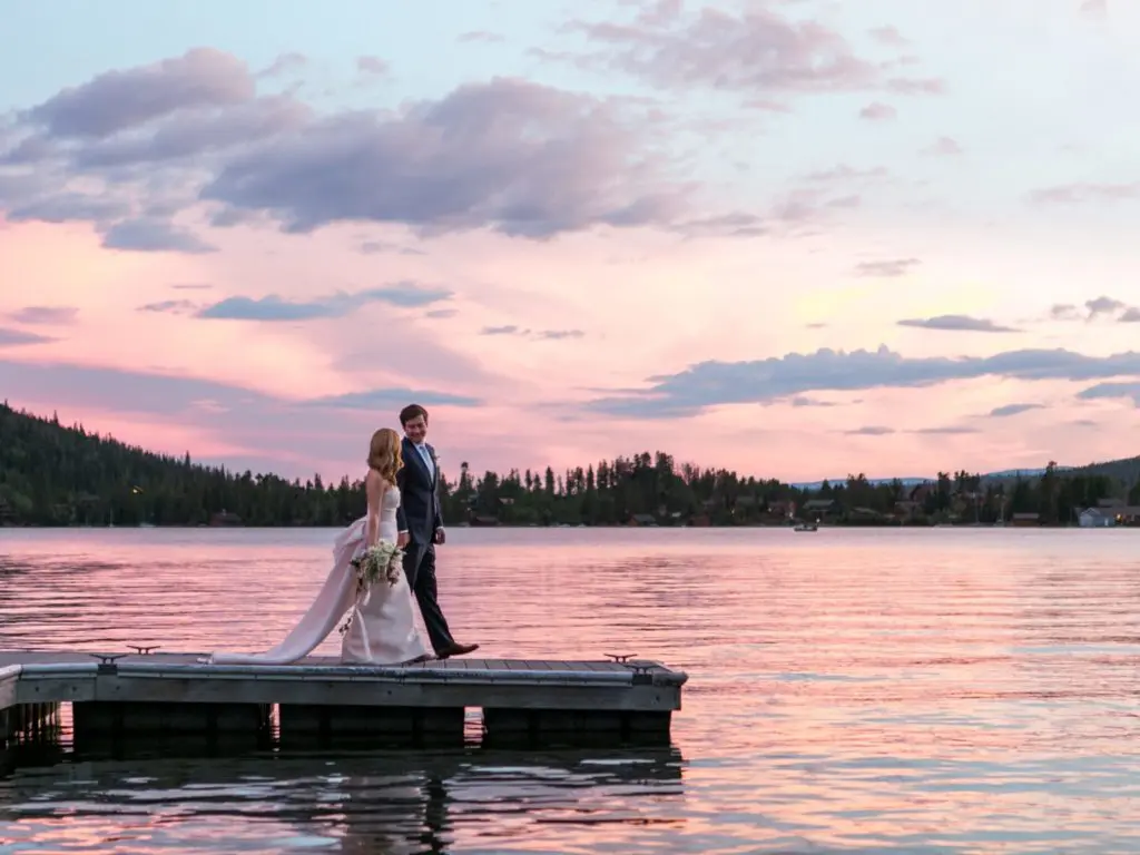 This Young Texas Power Couple Pulls Off the Ultimate Colorado Lake Wedding: Straight from a Wes Anderson Movie?