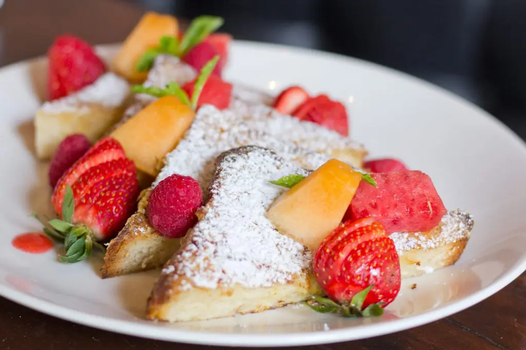 Taverna's Vanilla French toast with mascarpone and fresh fruit