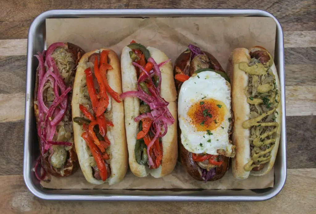 Grab a bratwurst at the new King's Bierhaus. 