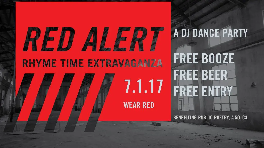 Red Alert, benefitting Public Poetry.