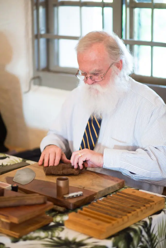 Hand-rolled cigars were also available for guests. 