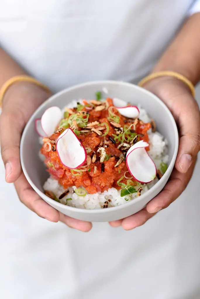 The chopped tuna bowl at Seaside Poke 